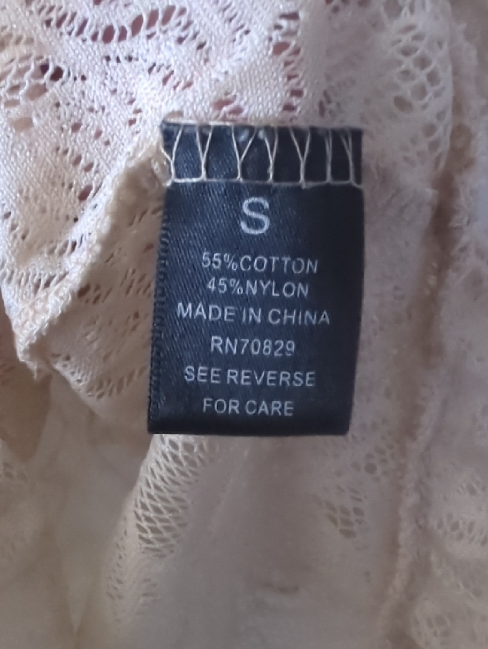 *Lace Ruffle Peasant Top - Cream - Picture 2 of 5